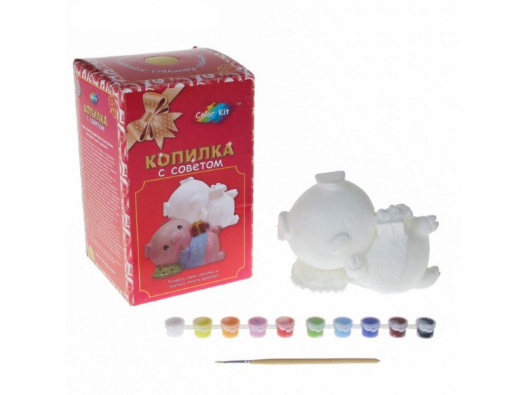 Виниловая копилка-раскраска «Хрюшка на подушке» — картинка 3