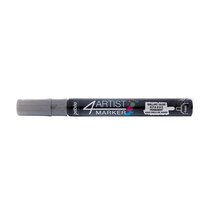 Маркер художественный 4Artist Marker на масляной основе, 4 мм, круглое перо, под серебро, PEBEO