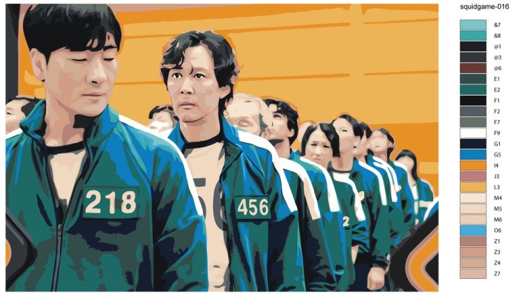 Картина по номерам «Игра в кальмара: Игроки» — картинка 2