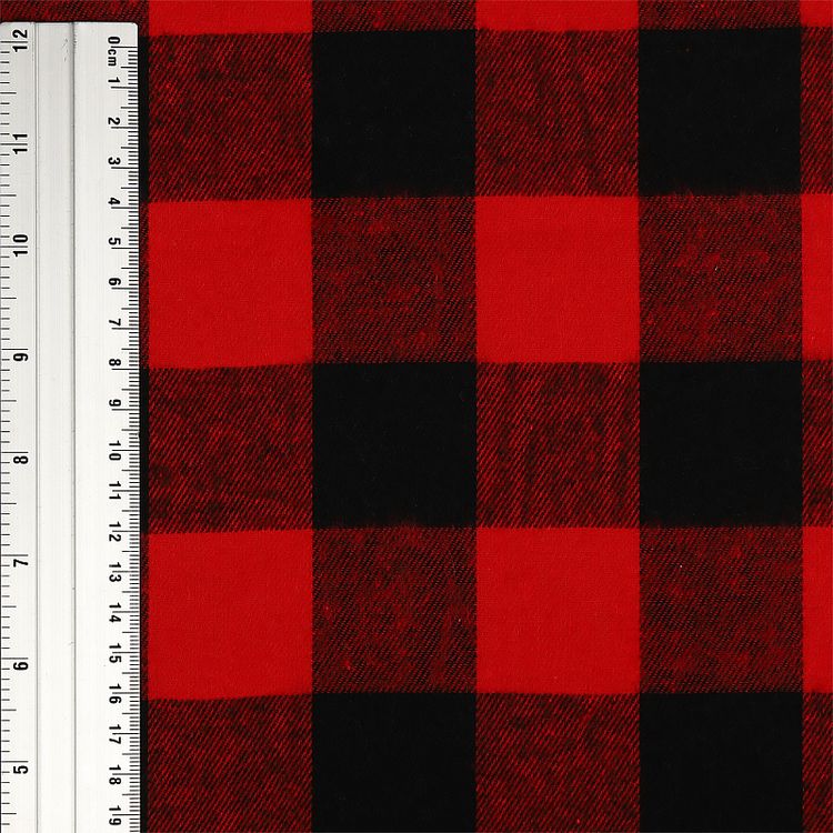 Ткань рубашечная фланель, 5 м x 150 см, 150 г/м², цвет: красный, TBY — картинка 2