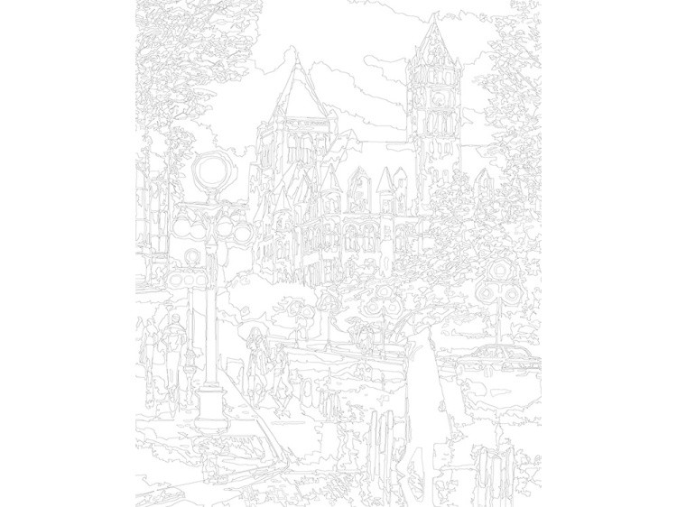 Картина по номерам «Вечер в городе» — картинка 3