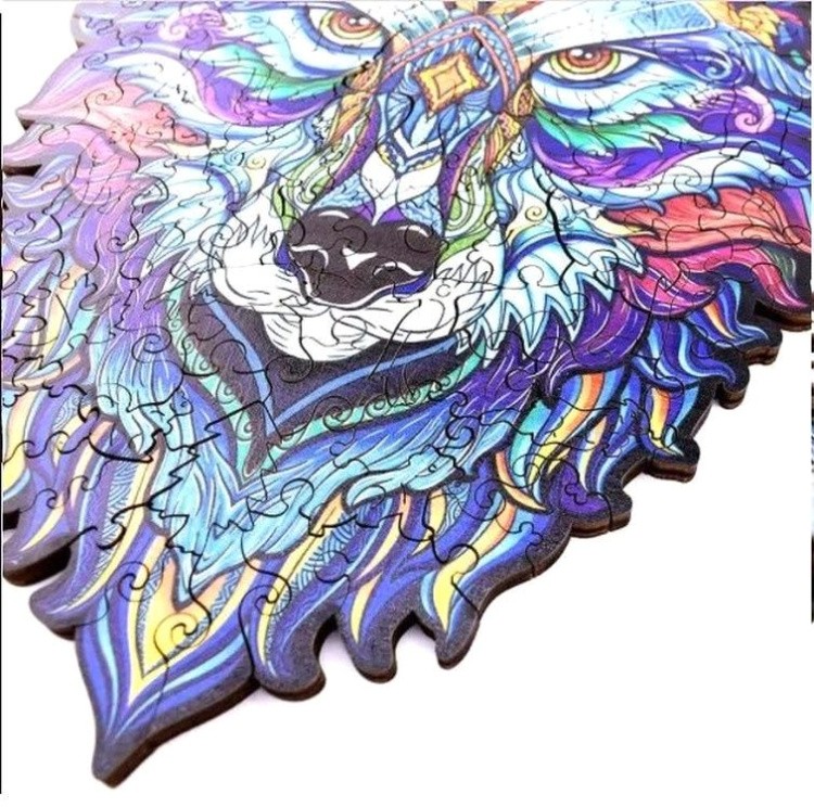 Деревянные пазлы «Волк синий», ВанГогВоМне — картинка 2