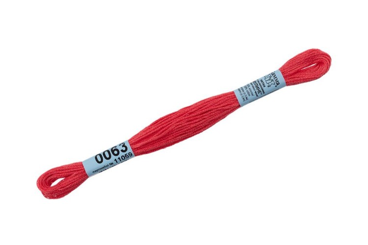 Нитки для вышивания Gamma мулине, 24 шт. по 8 м, цвет: 0063 светло-красный — картинка 2