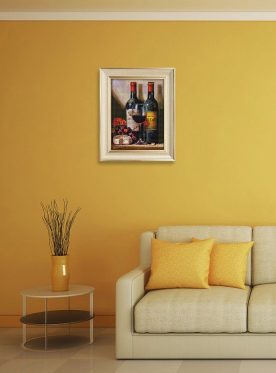 Алмазная вышивка «Вино, сыр и виноград» — картинка 10