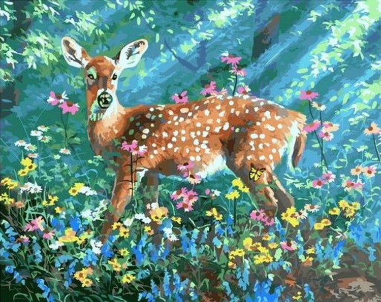 Картина по номерам «Олень в лесу»