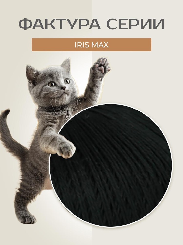 Пряжа Семеновская IRIS max (ИРИС макс) (194004), черный 5 шт. по 100 г — картинка 3
