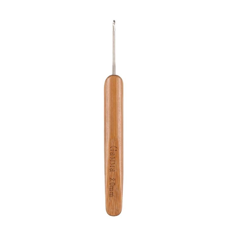 Крючок для вязания с бамбуковой ручкой, d 2 мм, 13,5 см, в блистере, Gamma