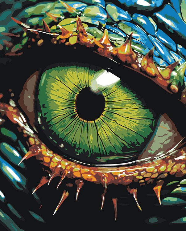 Картина по номерам «Зеленый глаз дракона»