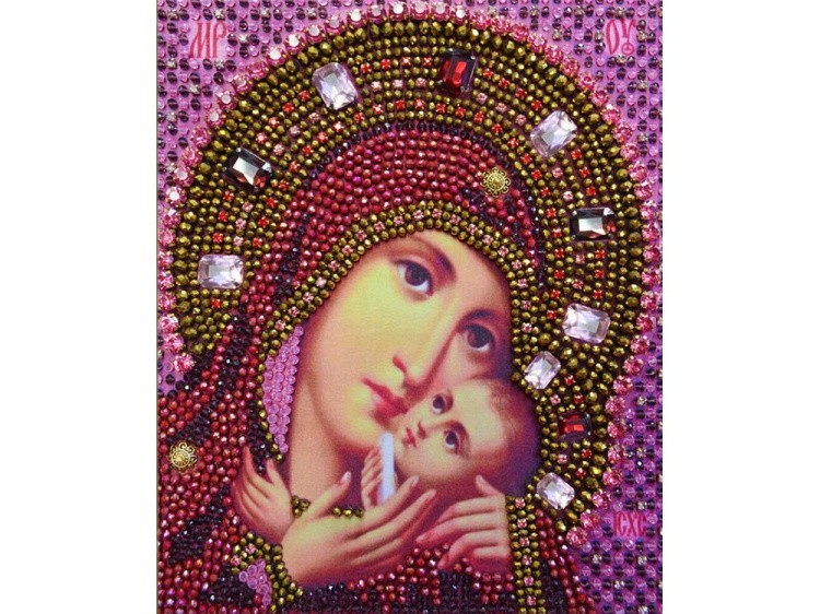 Набор вышивки хрустальными камнями «Богородица Касперовская»