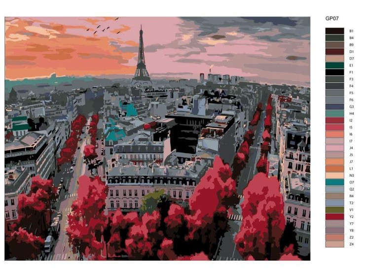 Картина по номерам «Париж с высоты» — картинка 2