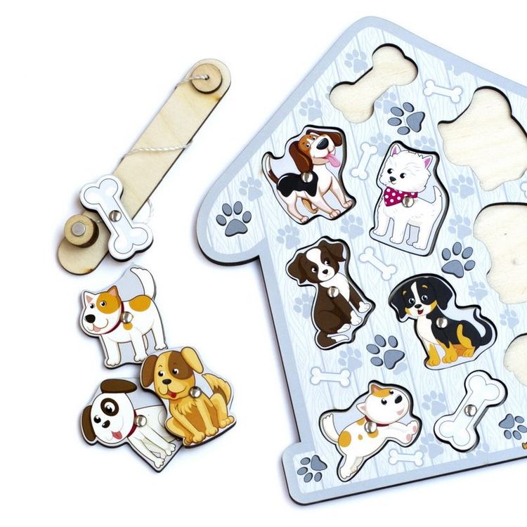 Развивающее пособие из дерева «Магнитная рыбалка. Собаки» — картинка 4