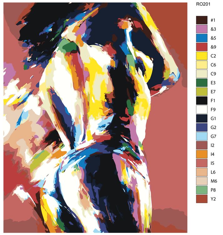 Картина по номерам «Красочное ню» — картинка 2