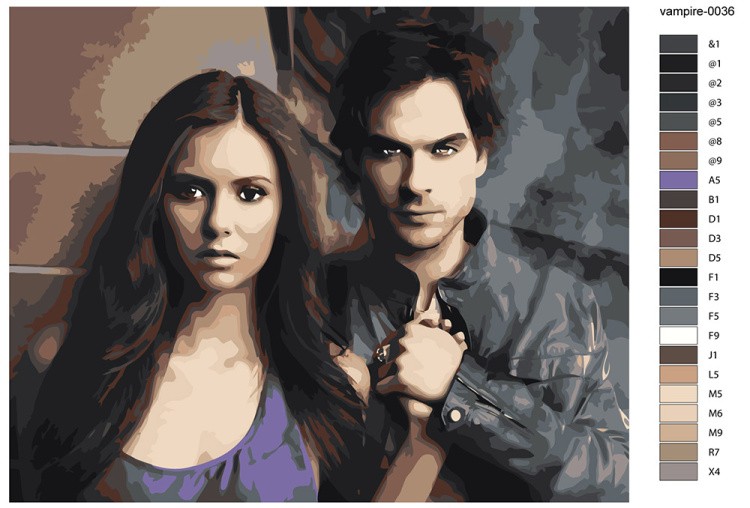 Картина по номерам «Дневники вампира: Деймон и Елена » — картинка 2