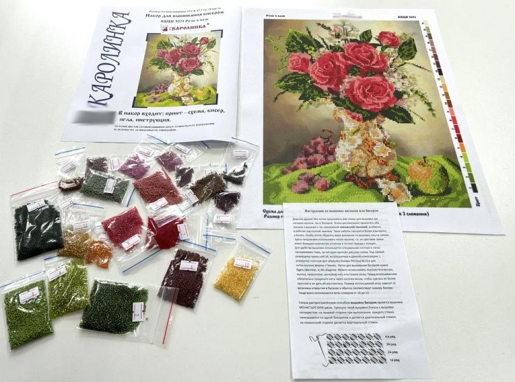 Набор для вышивания «Розы в вазе» — картинка 2