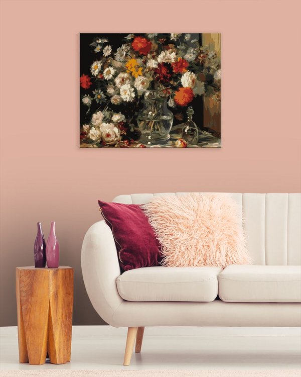 Картина по номерам «Букет с ромашками и пионами 2» — картинка 3