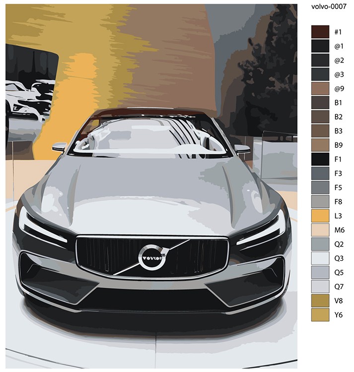 Картина по номерам «Спортивная машина Вольво в салоне 40x50» — картинка 2