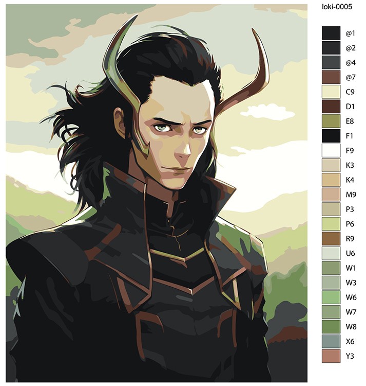 Картина по номерам «Марвел Marvel: Бог обмана Локи аниме» — картинка 2