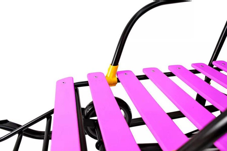 Санки детские Snow Black Auto сливовые рейки с колесами — картинка 19