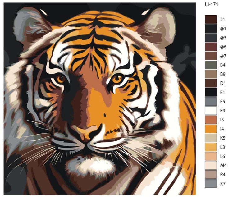 Картина по номерам «Портрет тигра» — картинка 2