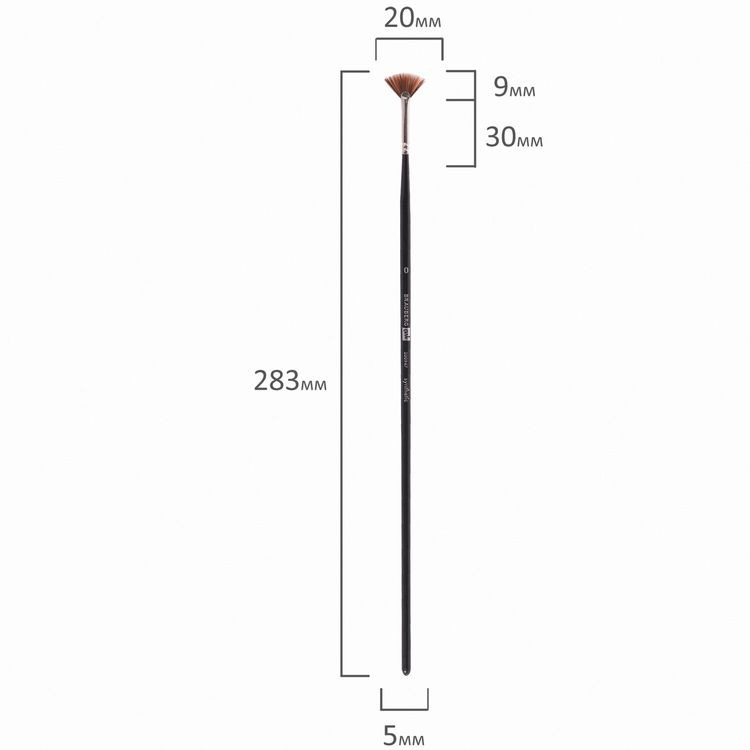 Кисть художественная профессиональная Art Classic, синтетика мягкая, веерная, № 0, длинная ручка, Brauberg — картинка 5