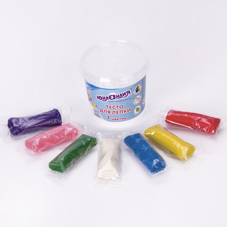 Пластилин на растительной основе (тесто для лепки) Юнландия, 7 цветов, 210 г — картинка 2