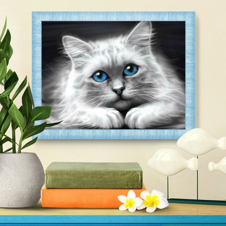 Алмазная вышивка «Голубоглазая кошка» — картинка 2