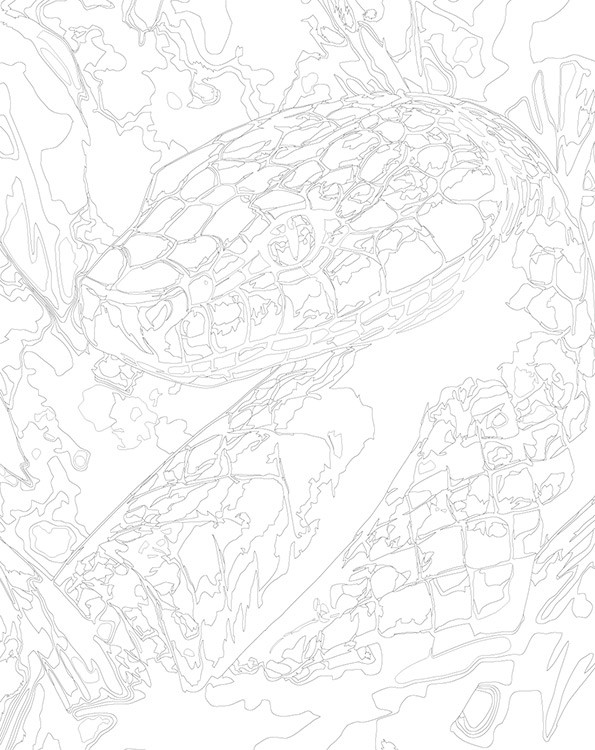 Картина по номерам «Зеленая змея в лесу, Новый год, животные» — картинка 3