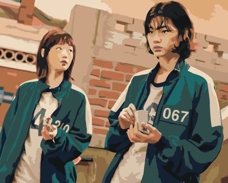 Картина по номерам «Игра в кальмара: Канг Саэ-пёк и Чи Ён 2»