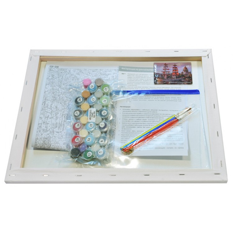 Картина по номерам «Городок на побережье Коста-Брава» — картинка 3