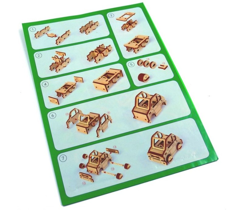 Конструктор из дерева «Кабриолет», Playwood — картинка 4