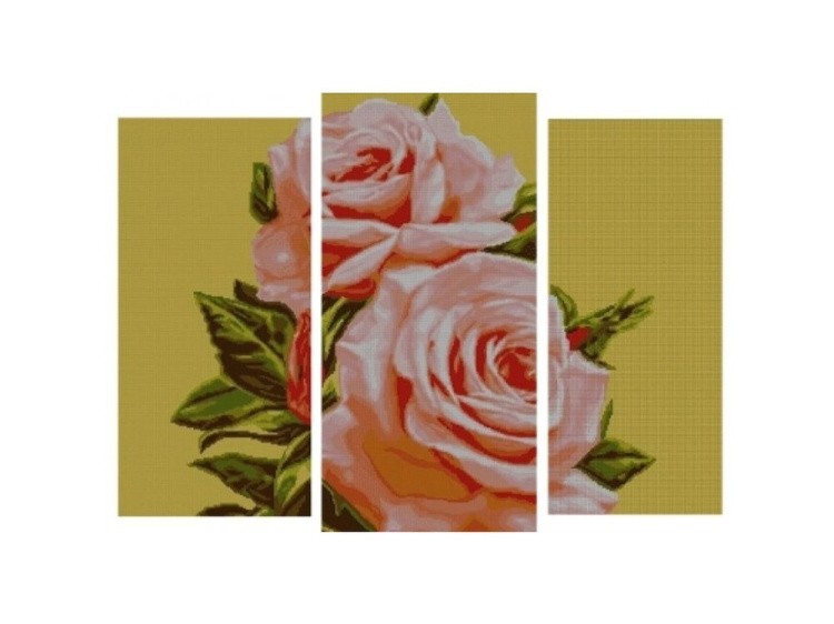 Схема для вышивки бисером «Триптих »Розы»