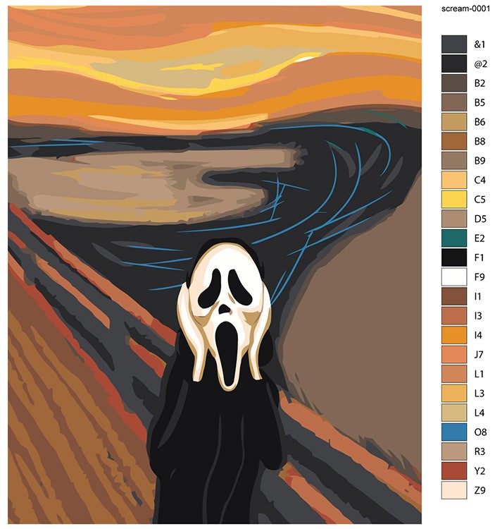 Картина по номерам «Крик Эдвард Мунк: Убийца в маске 40х50» — картинка 2
