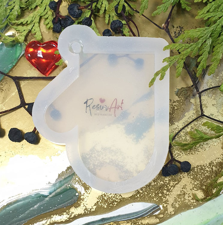 Молд силиконовый Новогодняя игрушка Рукавичка, ResinArt — картинка 2