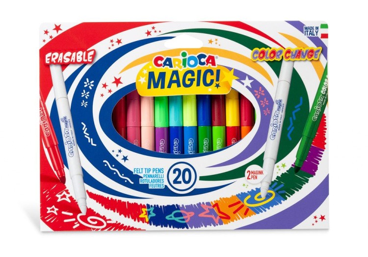 Фломастеры меняющие цвет Magic Markers стираемые, двухцветные, 20 цв., Carioca