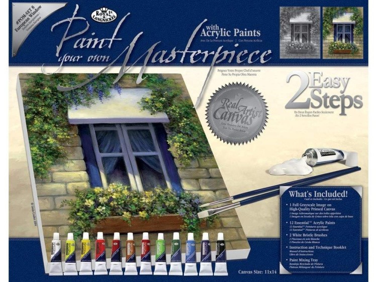 Картина по контурам гризайль «Европейское окно» — картинка 3