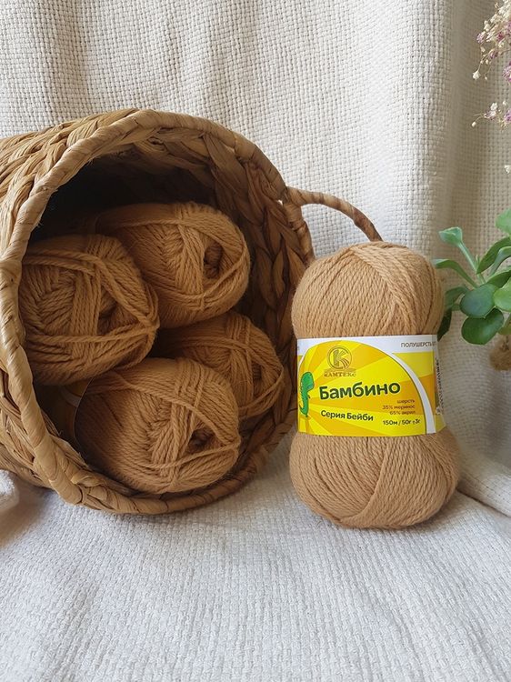 Пряжа Камтекс Бамбино (005), бежевый, 5 шт. по 50 г — картинка 2