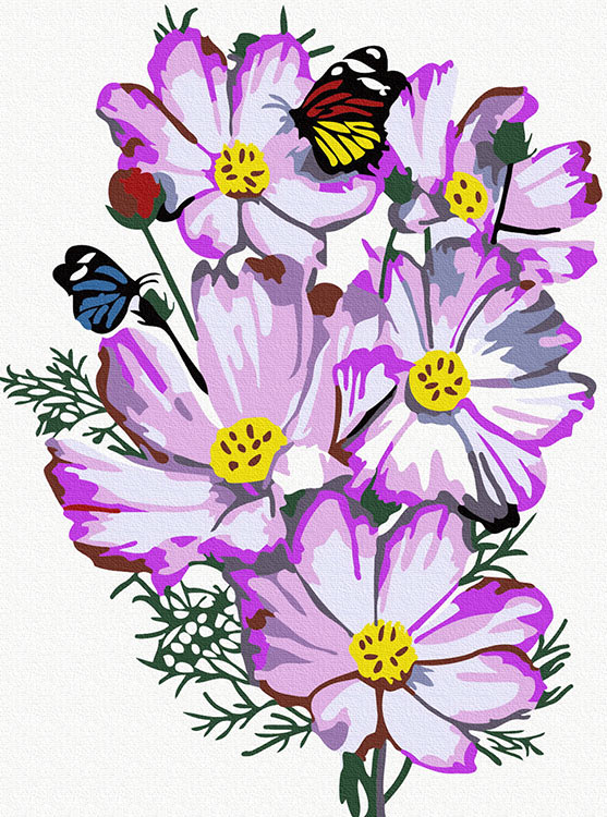 Картина по номерам «Цветы космеи»