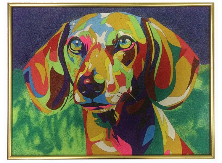 Картина цветным песком «Такса» — картинка 4