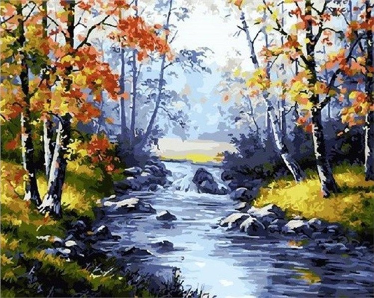 Картина по номерам «Осенняя река»