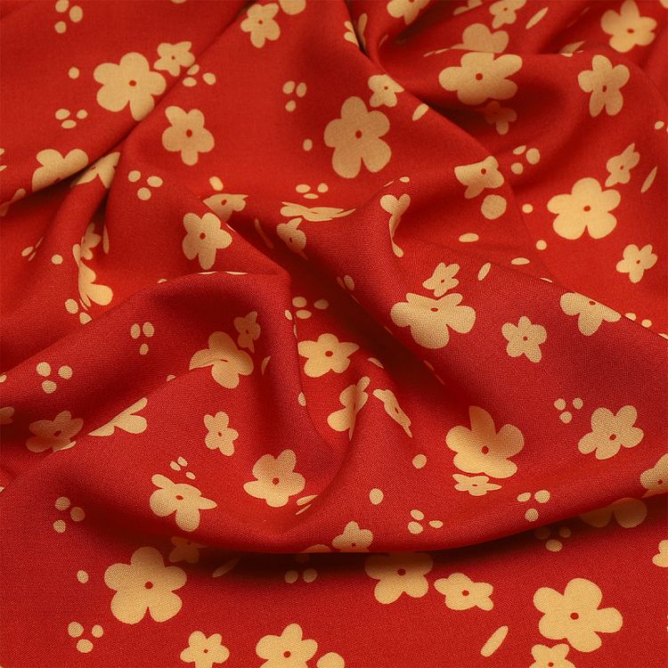 Ткань Штапель с рисунком, 5 м, ширина 145 см, 110 г/м2, цвет: с2 красный, TBY — картинка 3