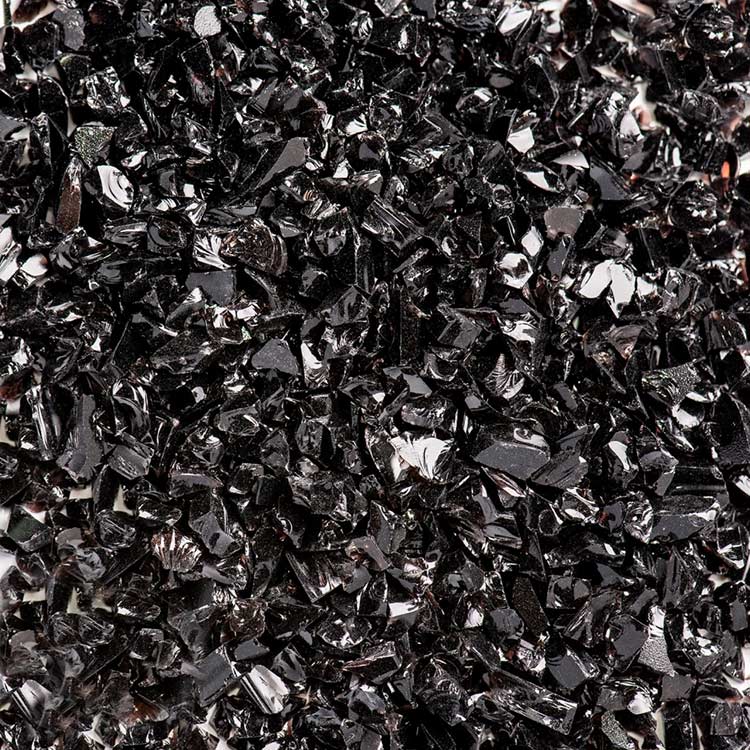 Стеклянная крошка черная, фракция 2-5 мм, 100 г