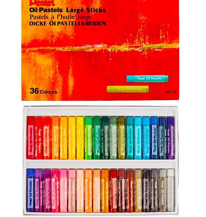Пастель масляная Pentel Arts Oil Pastels Large Sticks, 36 цв. — картинка 2