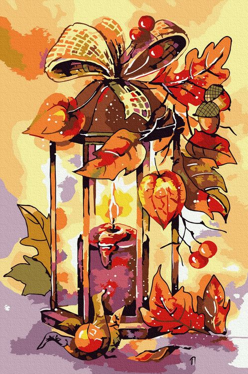 Картина по номерам «Осенний фонарь»