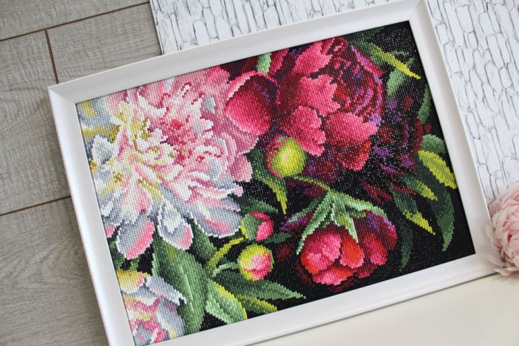 Алмазная вышивка «Королевские пионы» — картинка 3