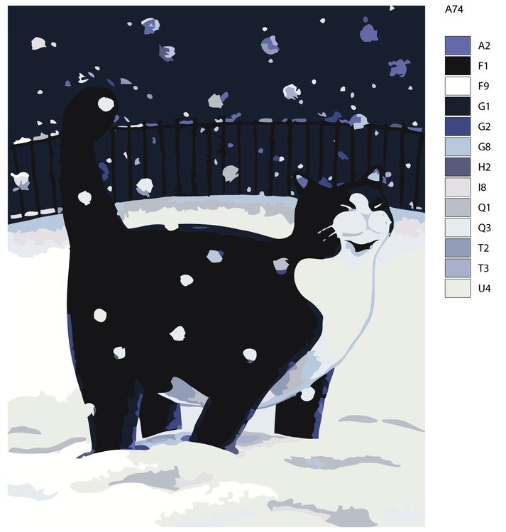 Картина по номерам «Прогулка по снегу» — картинка 2