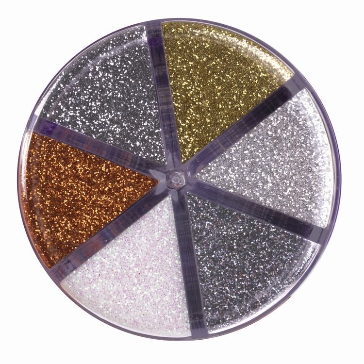 Блестки (глиттер), металлик, диспенсер с дозатором, 6 цветов по 10 г, Остров Сокровищ — картинка 2