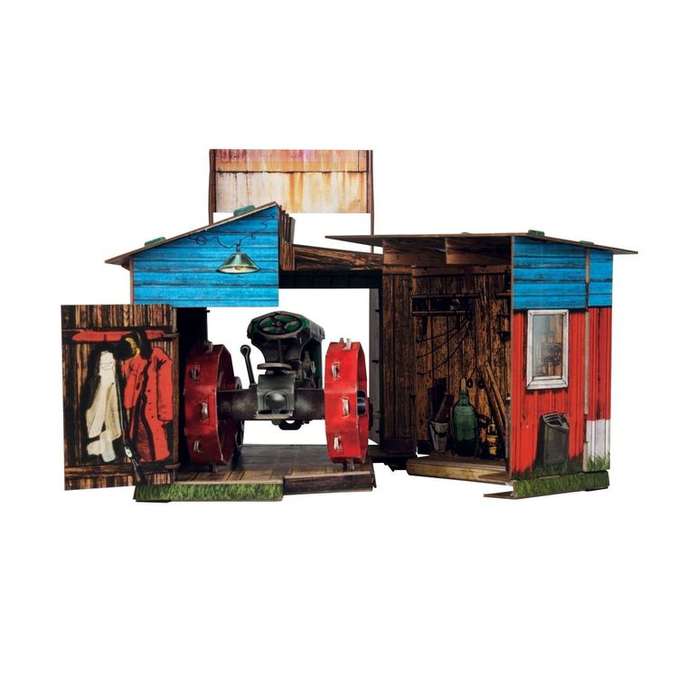 Сборная модель из картона «Трактор и гараж» — картинка 3
