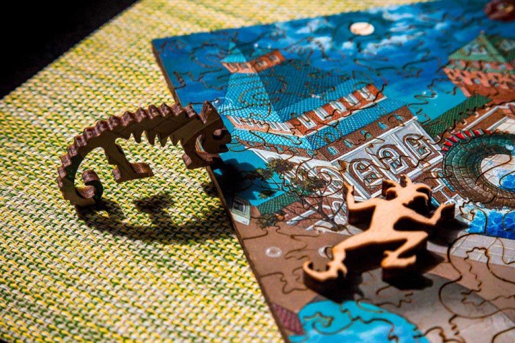 Деревянные пазлы DAVICI «Купание разноцветного дракона» — картинка 5