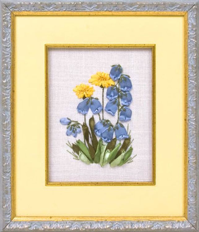Вышивка лентами «Колокольчики и одуванчики» — картинка 4