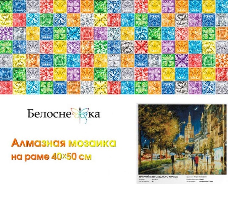 Алмазная вышивка «Вечерний свет Садового кольца» — картинка 4